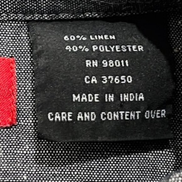 Reynolds & Perry Linen Hawaiian Shirt Gray Mens Sz XL Button Up Short Sleeve - Picture 8 of 13